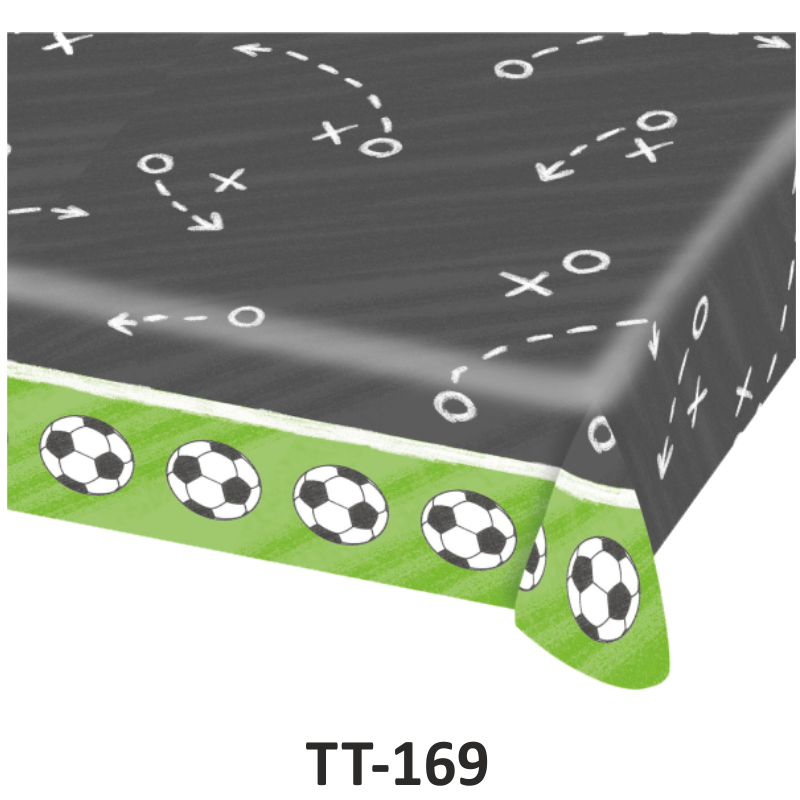 Ballon-Müller AG - Art. TT-169 TT-169,Tischdecke,grün,Sterne,Papier, Tischtuch, Fussball, Kicker, Soccer, schwarz, weiss