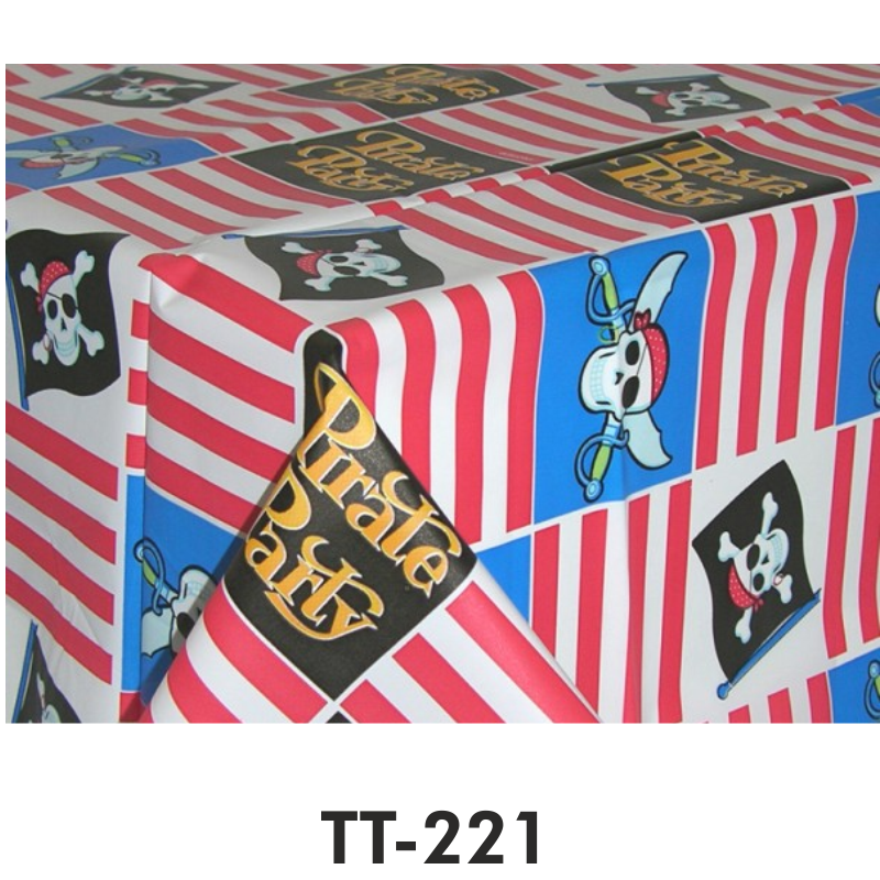 Ballon-Müller AG - Art. TT-221 TT-221,rot,blau,weiss,schwarz,Piraten,Tischtuch,Tischdecke,Geburstag,Party,Tischwaren